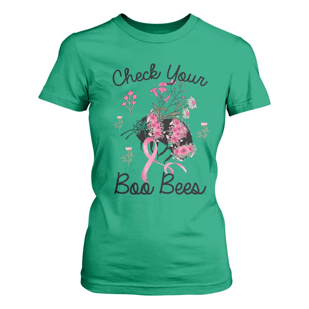Breast Cancer Support Squad T Shirt For Women Check Your Boo Bees Pink Ribbon