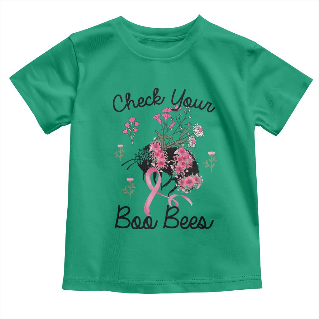 Breast Cancer Support Squad Toddler T Shirt Check Your Boo Bees Pink Ribbon