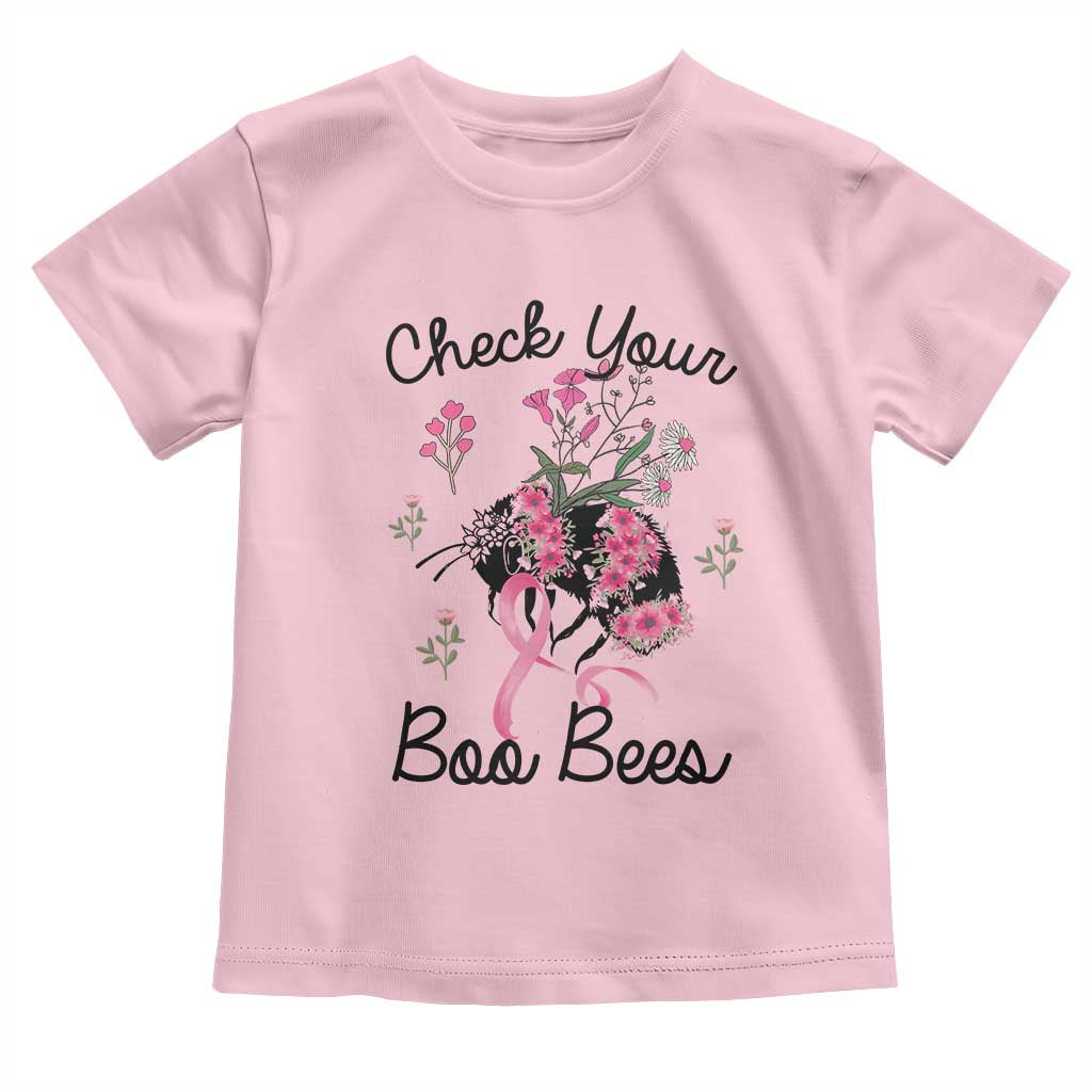 Breast Cancer Support Squad Toddler T Shirt Check Your Boo Bees Pink Ribbon