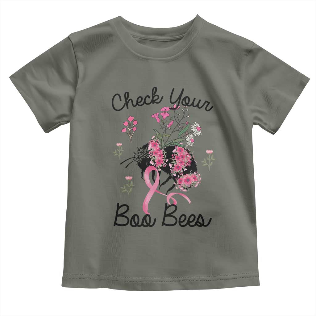 Breast Cancer Support Squad Toddler T Shirt Check Your Boo Bees Pink Ribbon
