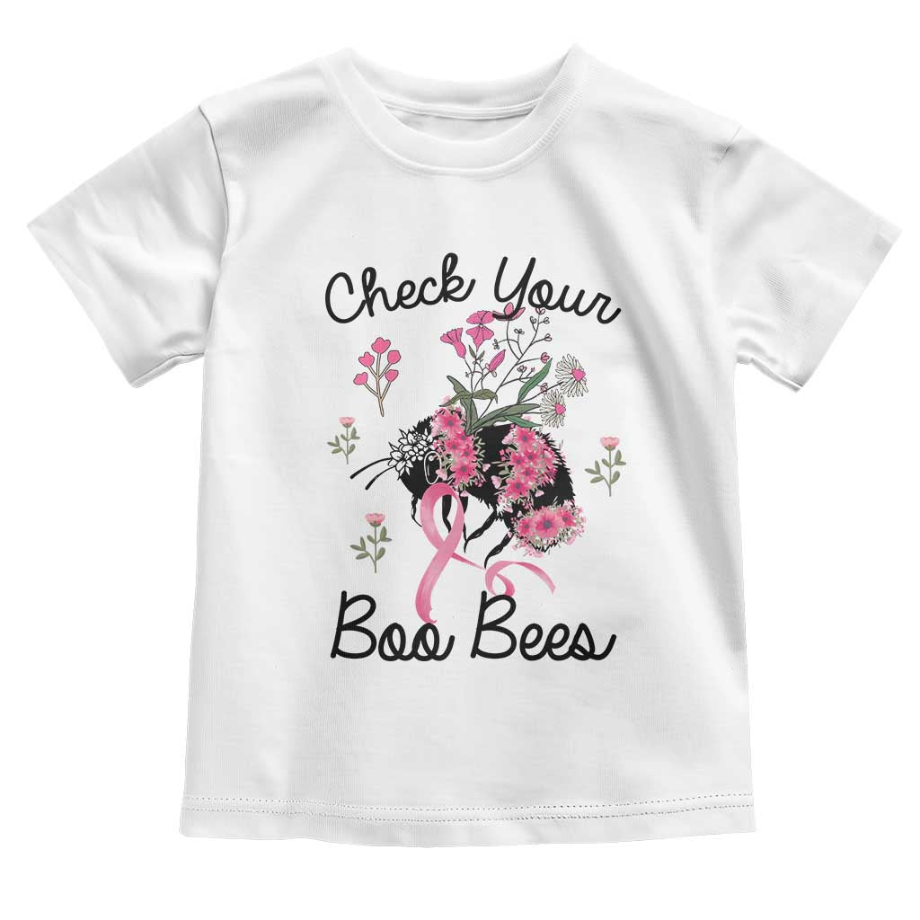 Breast Cancer Support Squad Toddler T Shirt Check Your Boo Bees Pink Ribbon