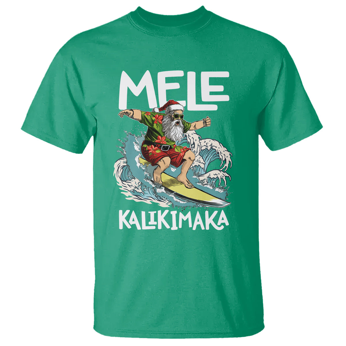mele-kalikimaka-tropical-hawaiian-christmas-in-hawaii-surfing-santa-t-shirt