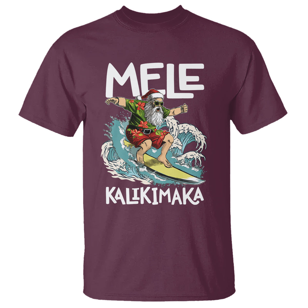 mele-kalikimaka-tropical-hawaiian-christmas-in-hawaii-surfing-santa-t-shirt