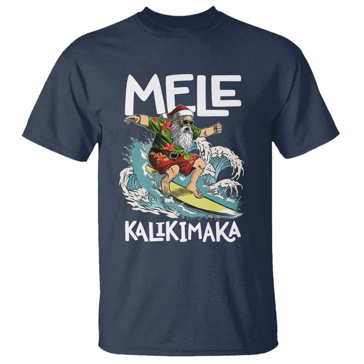 mele-kalikimaka-tropical-hawaiian-christmas-in-hawaii-surfing-santa-t-shirt