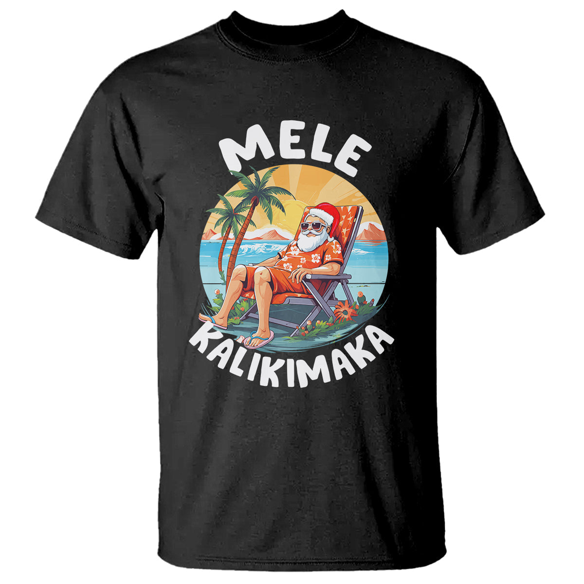 mele-kalikimaka-tropical-hawaiian-christmas-in-hawaii-sunbath-santa-t-shirt