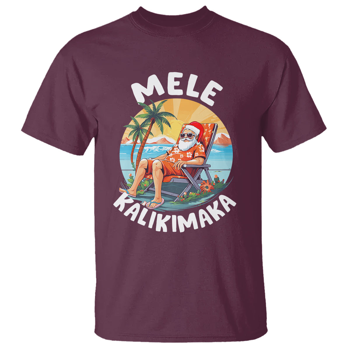 mele-kalikimaka-tropical-hawaiian-christmas-in-hawaii-sunbath-santa-t-shirt