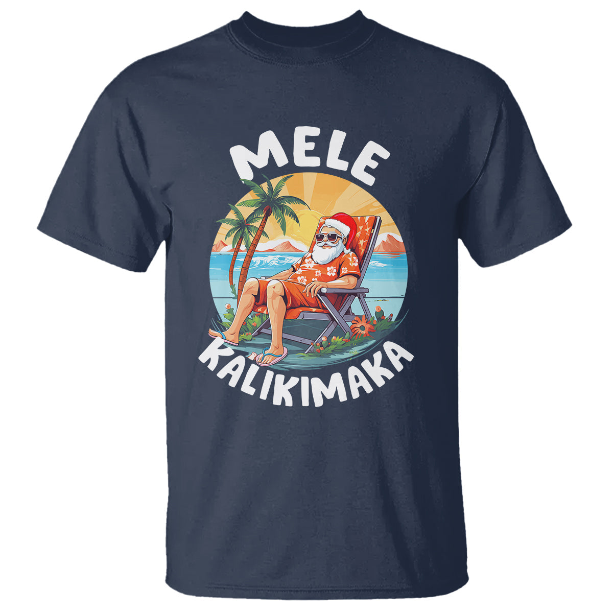 mele-kalikimaka-tropical-hawaiian-christmas-in-hawaii-sunbath-santa-t-shirt