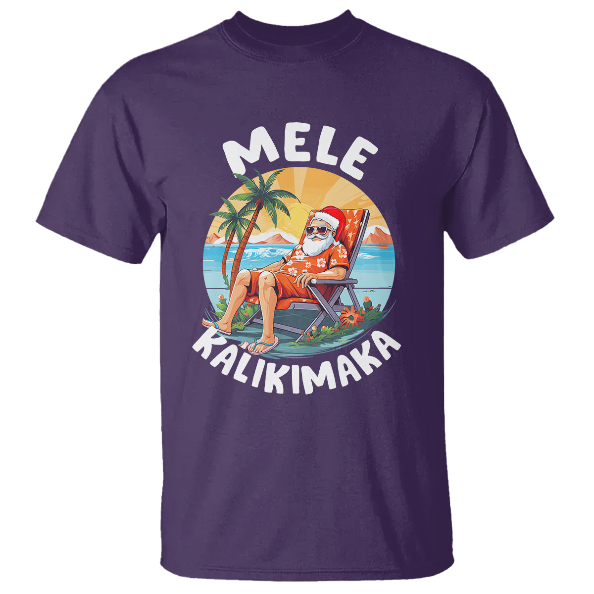 mele-kalikimaka-tropical-hawaiian-christmas-in-hawaii-sunbath-santa-t-shirt