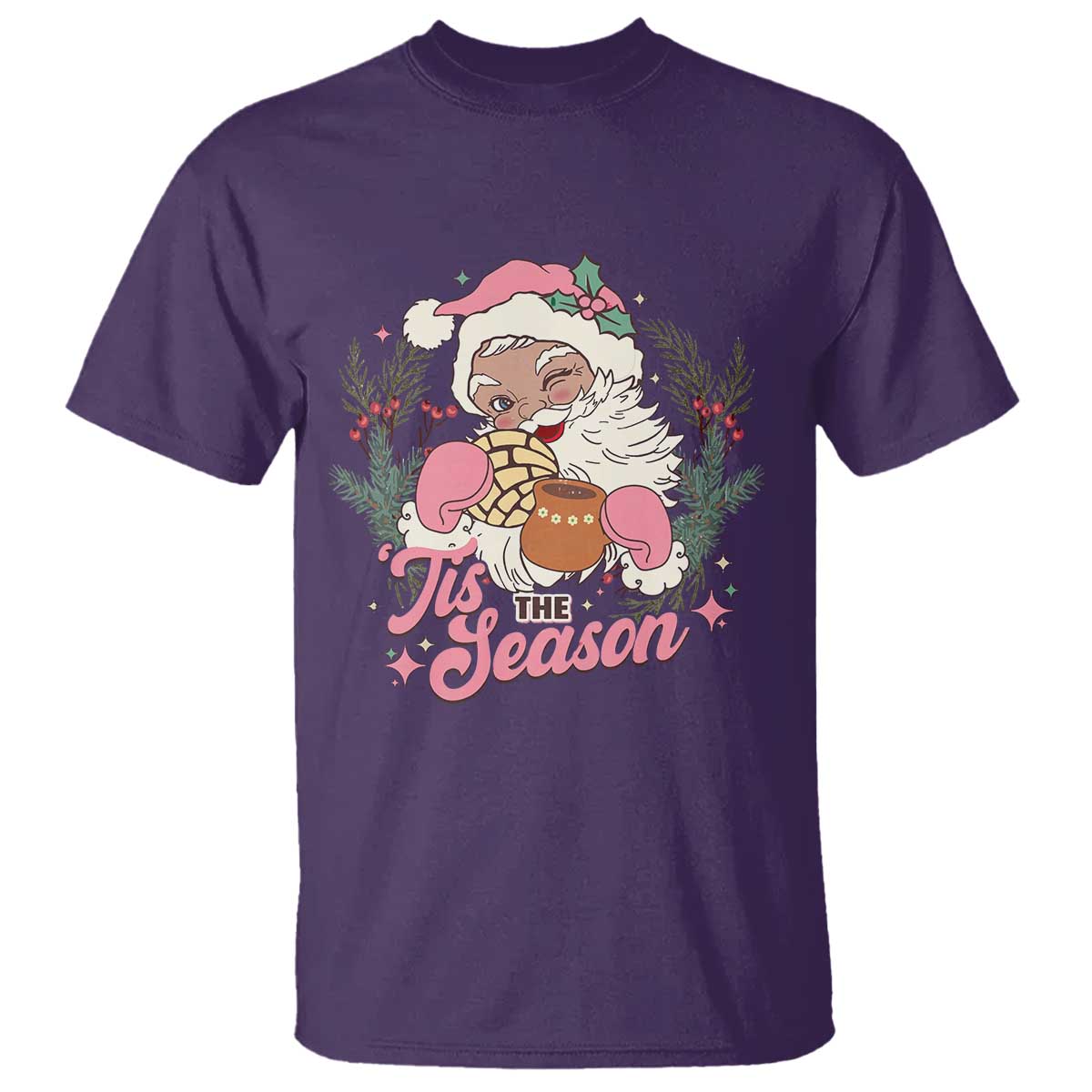 retro-pink-santa-t-shirt-tis-the-season-feliz-navidad-latin-america-mexican-christmas