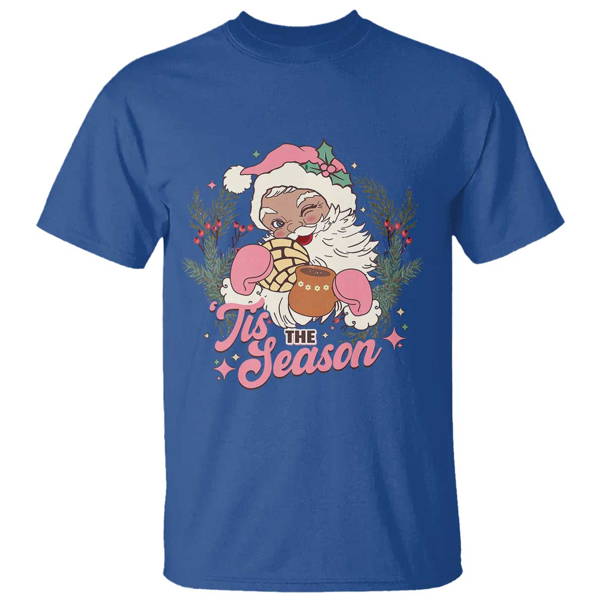 retro-pink-santa-t-shirt-tis-the-season-feliz-navidad-latin-america-mexican-christmas