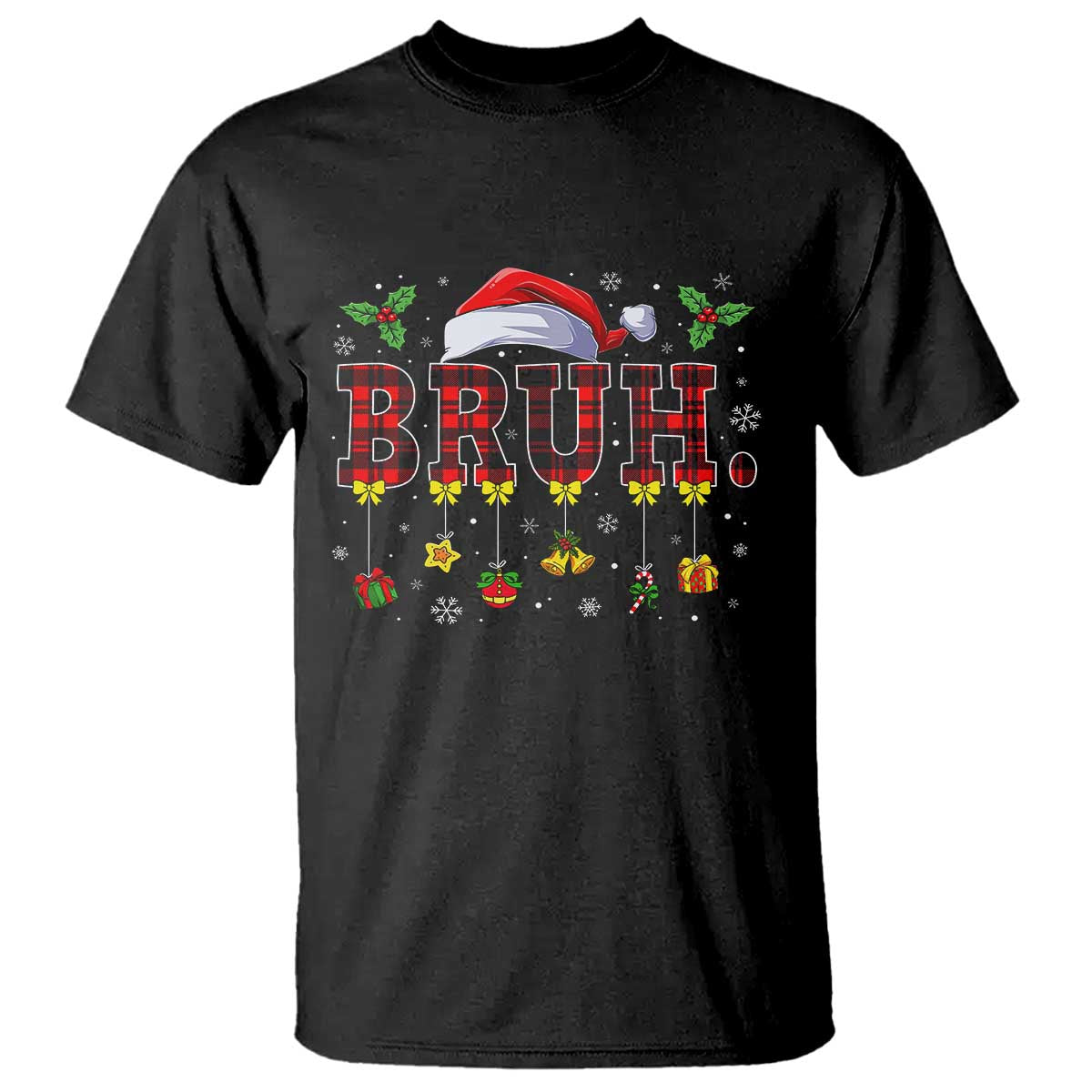 christmas-bruh-t-shirt-red-plaid-retro-xmas-pajamas-matching