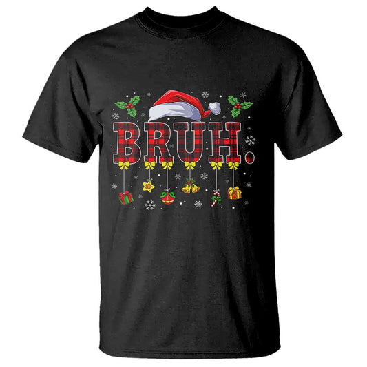 christmas-bruh-t-shirt-red-plaid-retro-xmas-pajamas-matching