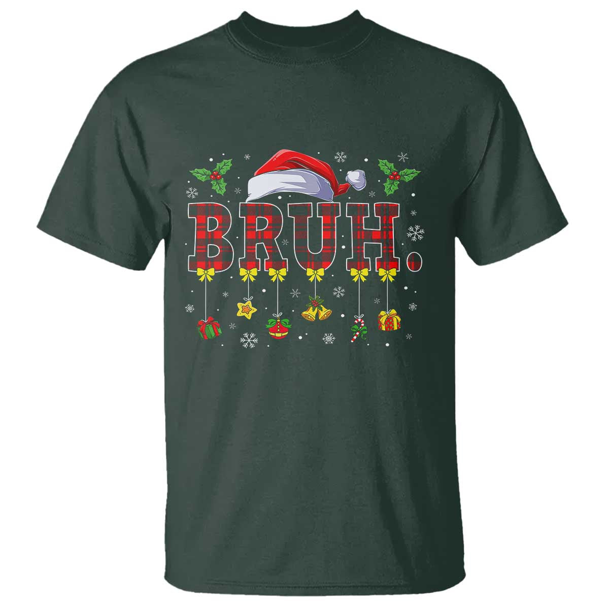 christmas-bruh-t-shirt-red-plaid-retro-xmas-pajamas-matching