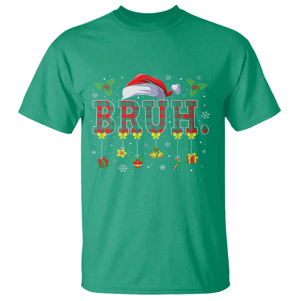 christmas-bruh-t-shirt-red-plaid-retro-xmas-pajamas-matching