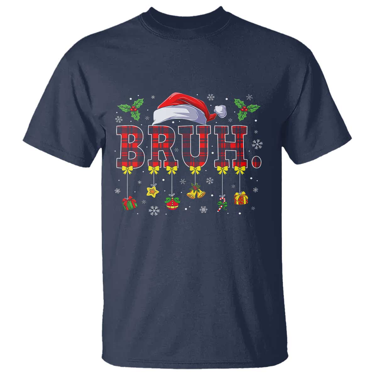 christmas-bruh-t-shirt-red-plaid-retro-xmas-pajamas-matching