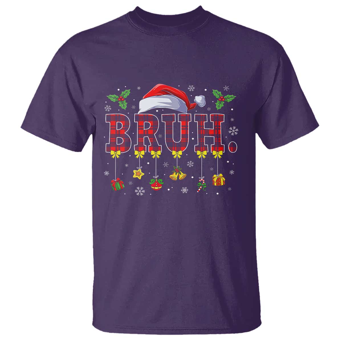 christmas-bruh-t-shirt-red-plaid-retro-xmas-pajamas-matching