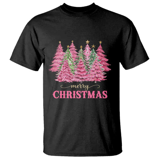 pink-christmas-tree-farm-t-shirt-merry-xmas-ornaments-family-holiday-pajamas