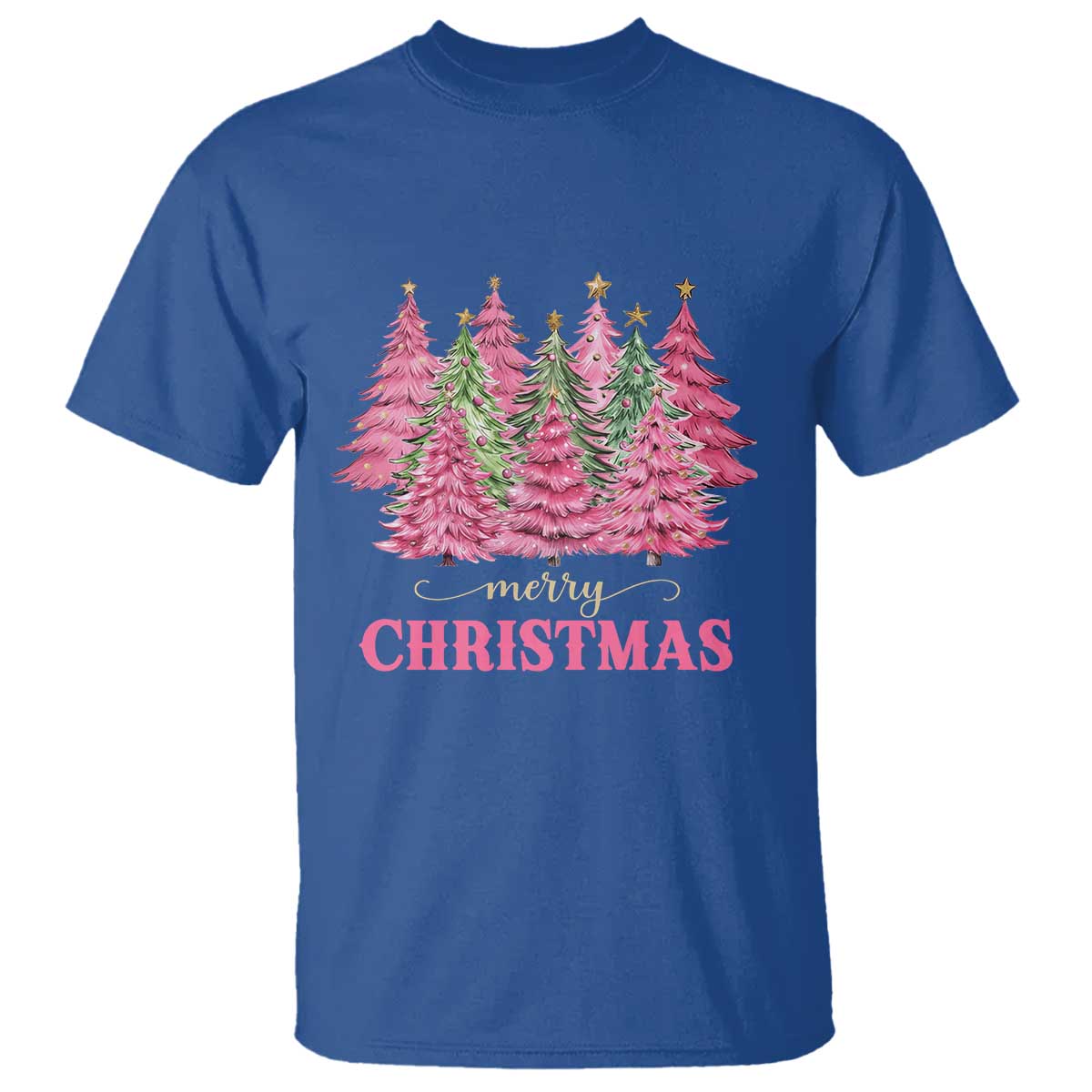 pink-christmas-tree-farm-t-shirt-merry-xmas-ornaments-family-holiday-pajamas