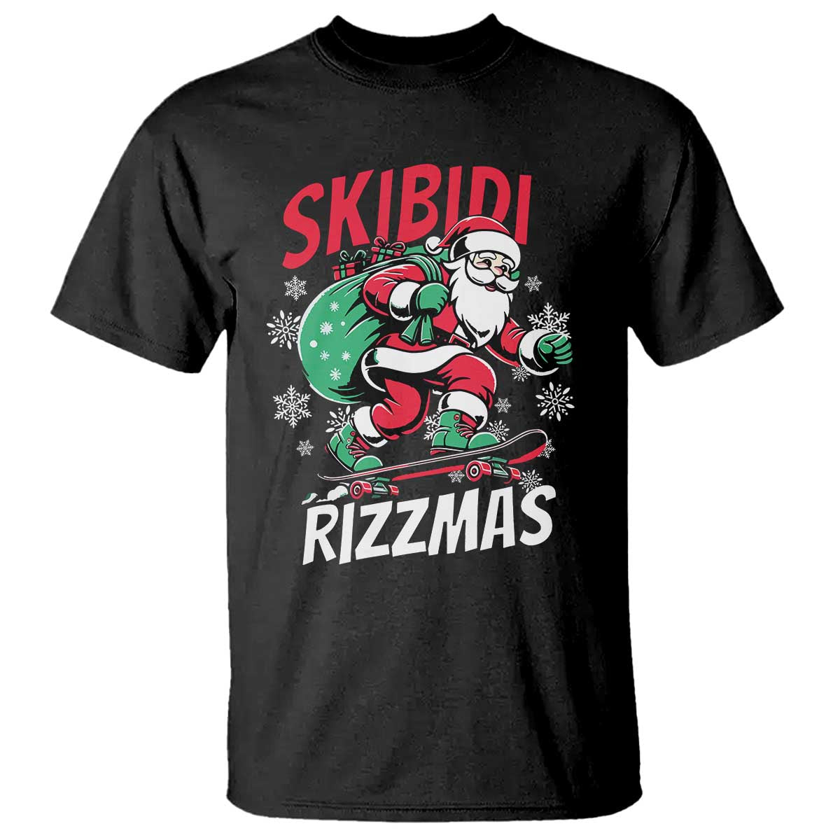 funny-santa-rizz-christmas-t-shirt-retro-skibidi-rizzmas-claus-skating-board-xmas