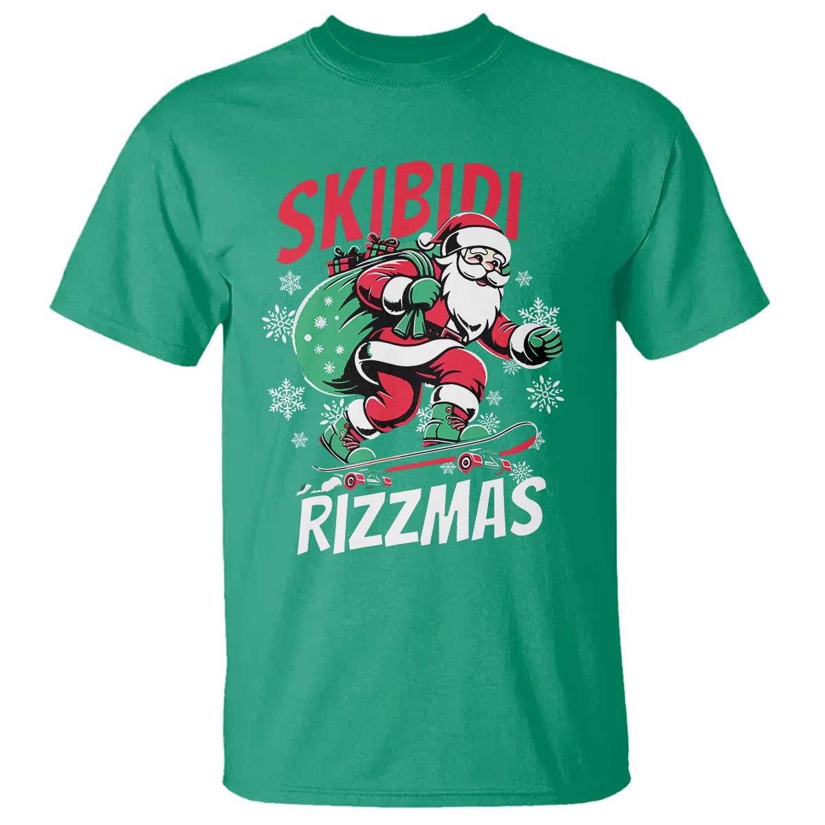 funny-santa-rizz-christmas-t-shirt-retro-skibidi-rizzmas-claus-skating-board-xmas