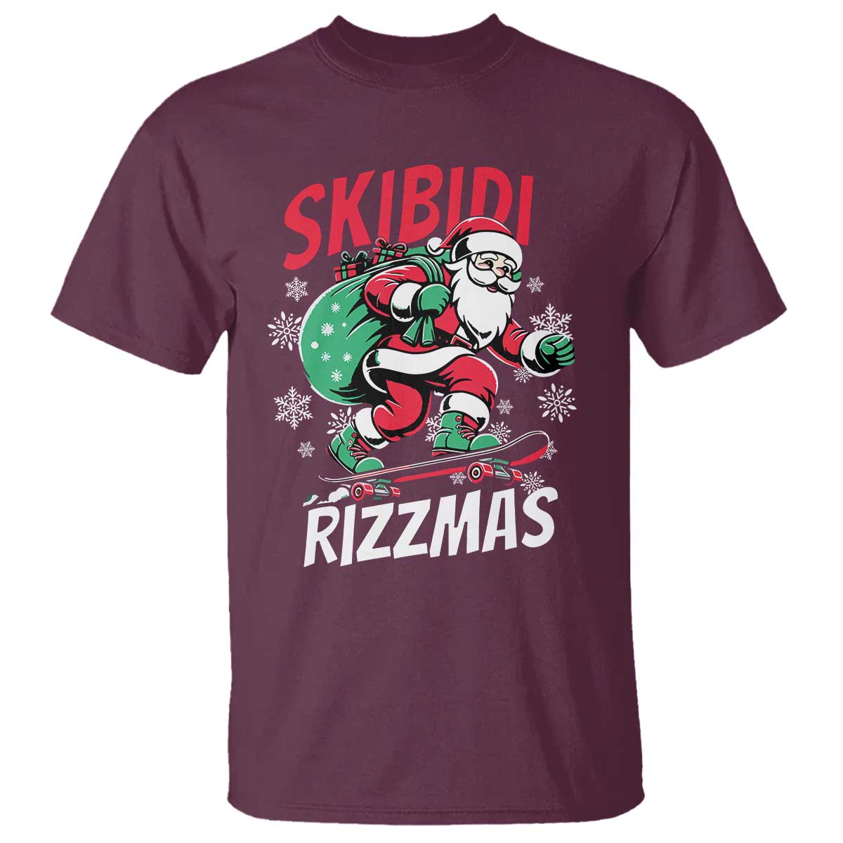 funny-santa-rizz-christmas-t-shirt-retro-skibidi-rizzmas-claus-skating-board-xmas