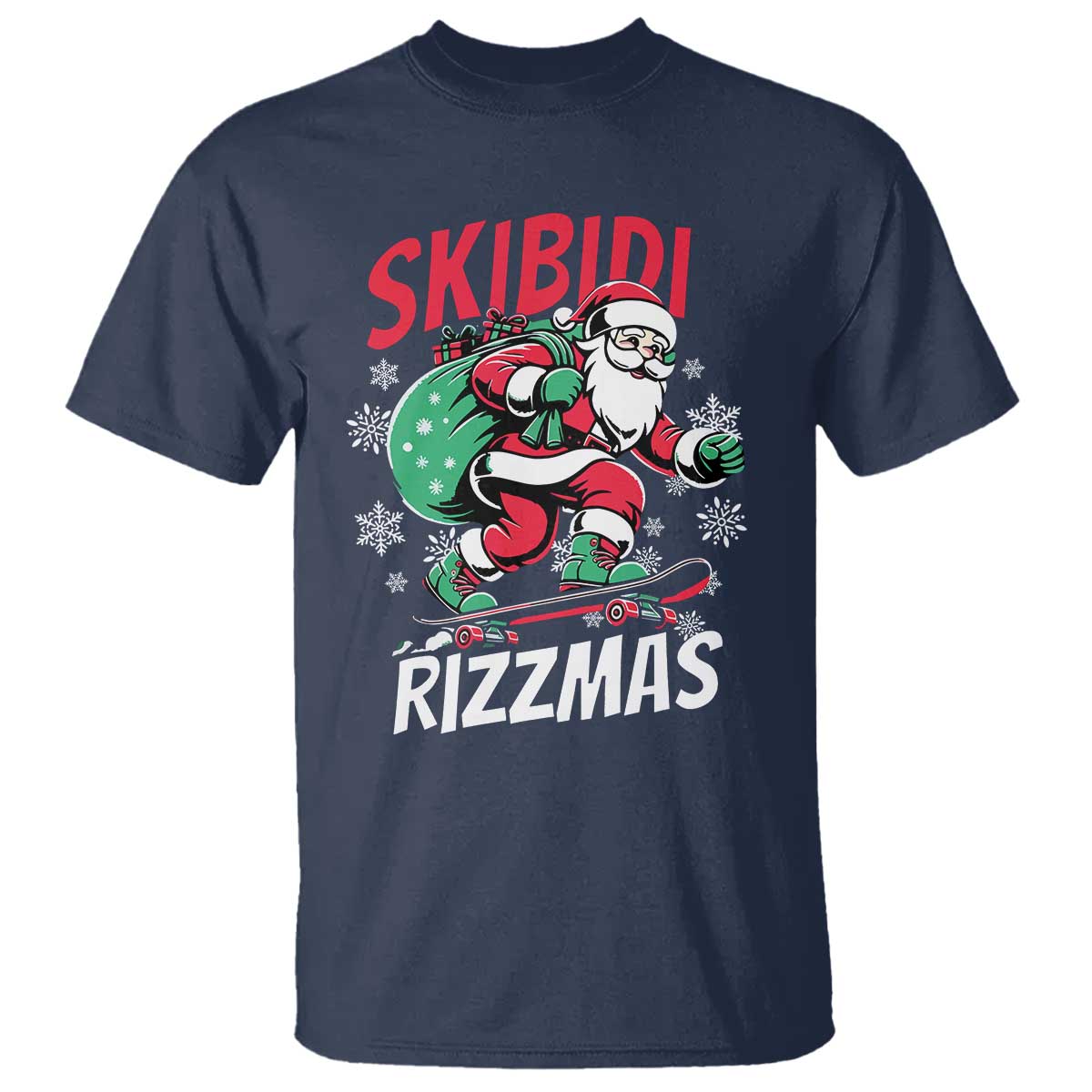 funny-santa-rizz-christmas-t-shirt-retro-skibidi-rizzmas-claus-skating-board-xmas