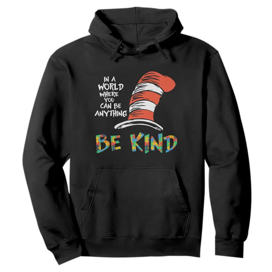 Autism Support Hoodie Why Fit In When You Were Born To Stand Out Cat In Hat