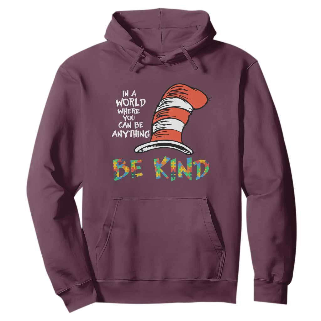Autism Support Hoodie Why Fit In When You Were Born To Stand Out Cat In Hat