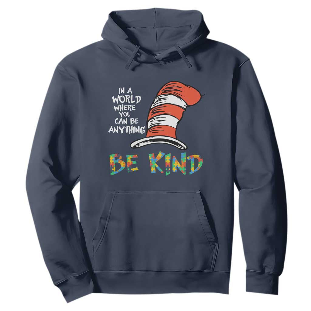 Autism Support Hoodie Why Fit In When You Were Born To Stand Out Cat In Hat