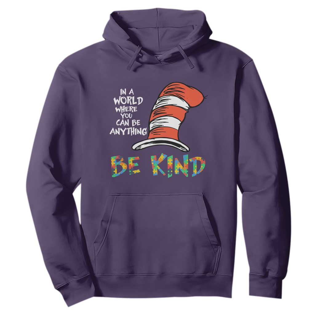 Autism Support Hoodie Why Fit In When You Were Born To Stand Out Cat In Hat