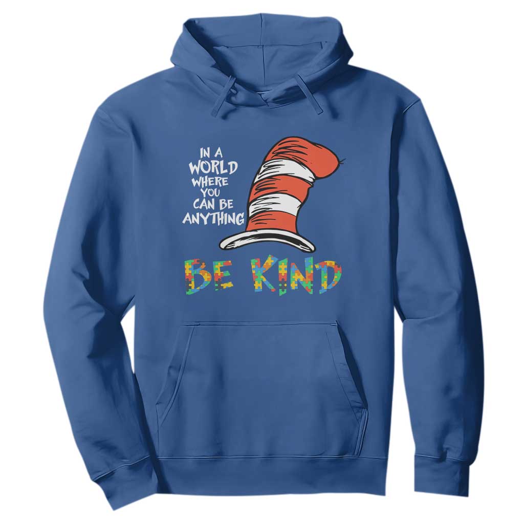 Autism Support Hoodie Why Fit In When You Were Born To Stand Out Cat In Hat