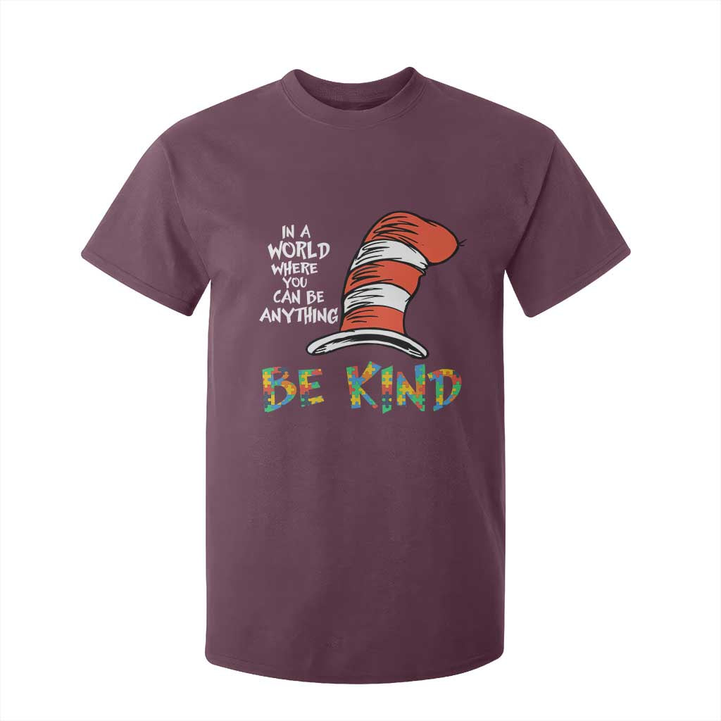 Autism Support T Shirt For Kid Why Fit In When You Were Born To Stand Out Cat In Hat
