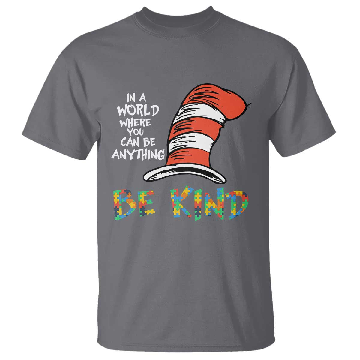 Autism Support T Shirt Why Fit In When You Were Born To Stand Out Cat In Hat