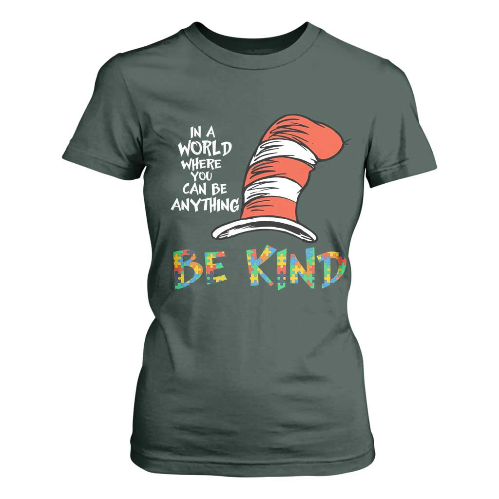 Autism Support T Shirt For Women Why Fit In When You Were Born To Stand Out Cat In Hat