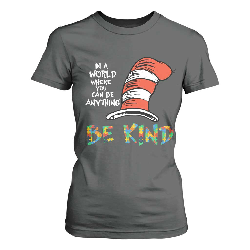 Autism Support T Shirt For Women Why Fit In When You Were Born To Stand Out Cat In Hat