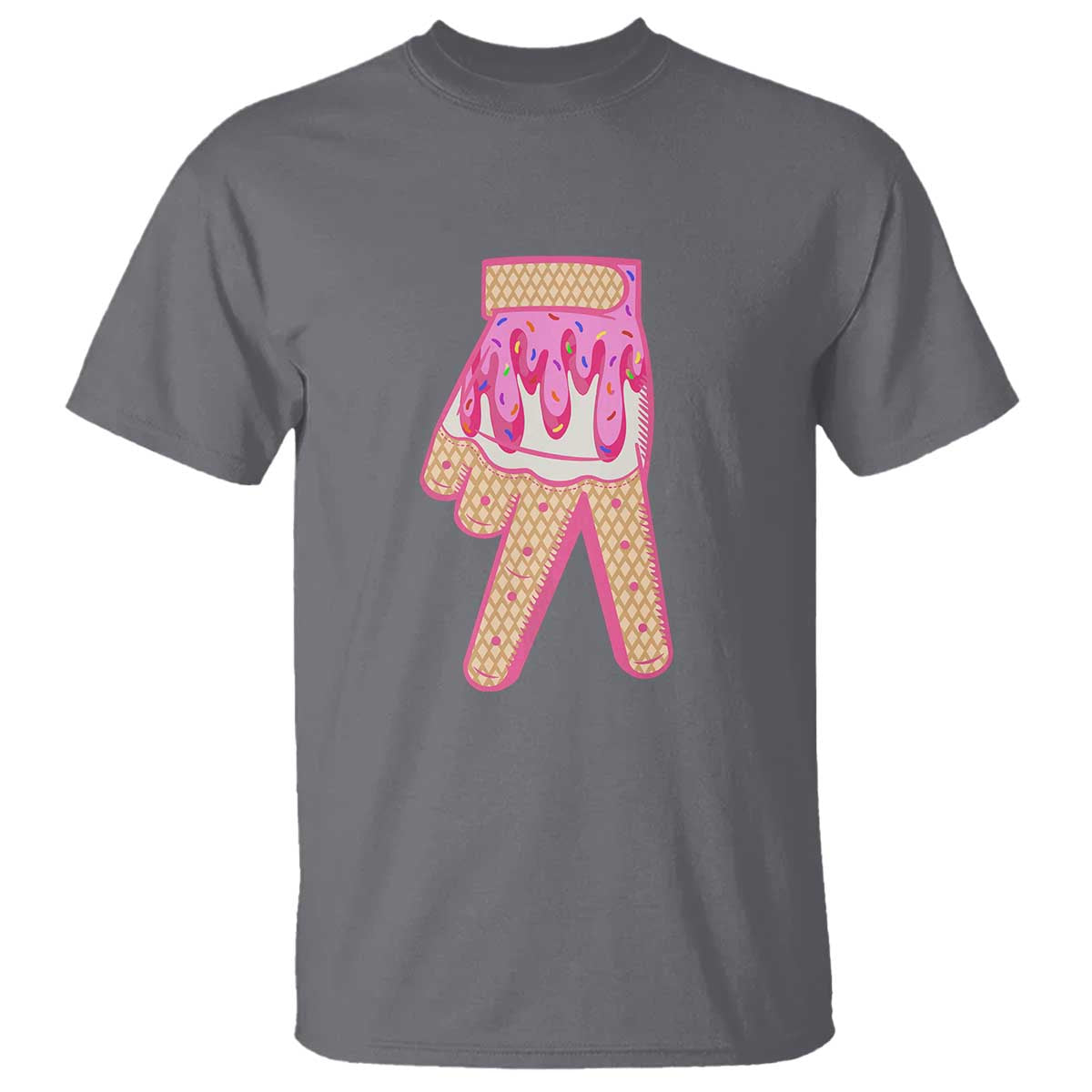 pink-ice-cream-baseball-glove-sprinkles-drip-t-shirt-funny-v-sign