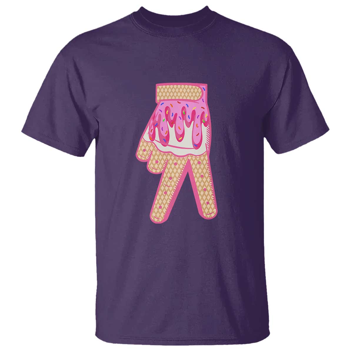 pink-ice-cream-baseball-glove-sprinkles-drip-t-shirt-funny-v-sign