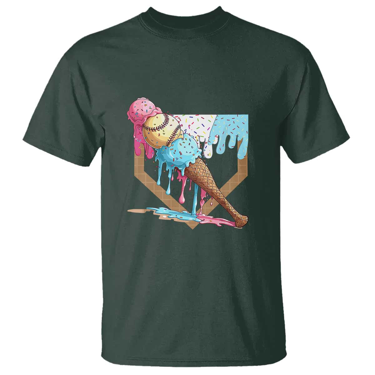 baseball-home-ice-cream-dripping-t-shirt