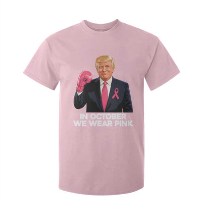 Support Breast Cancer Warrior T Shirt For Kid In October We Wear Pink Boxing Glove Fighter