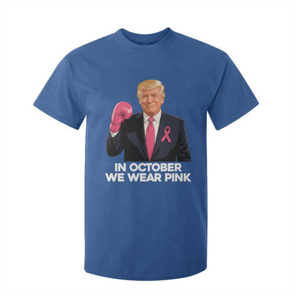 Support Breast Cancer Warrior T Shirt For Kid In October We Wear Pink Boxing Glove Fighter