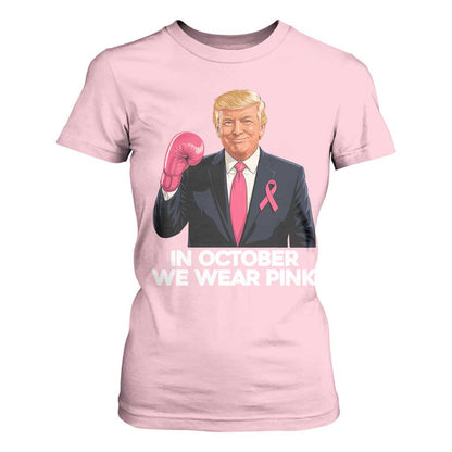 Support Breast Cancer Warrior T Shirt For Women In October We Wear Pink Boxing Glove Fighter