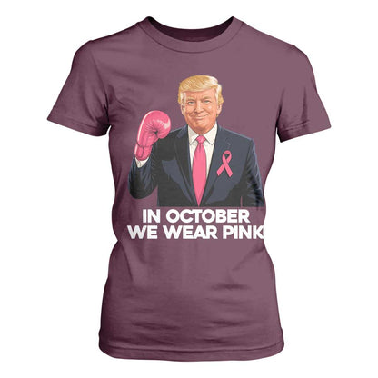 Support Breast Cancer Warrior T Shirt For Women In October We Wear Pink Boxing Glove Fighter