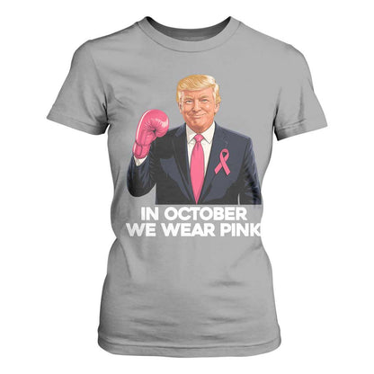 Support Breast Cancer Warrior T Shirt For Women In October We Wear Pink Boxing Glove Fighter