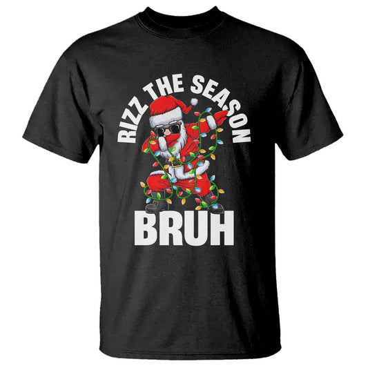 funny-dabbing-santa-rizz-christmas-t-shirt-rizz-the-season-bruh-xmas-lights