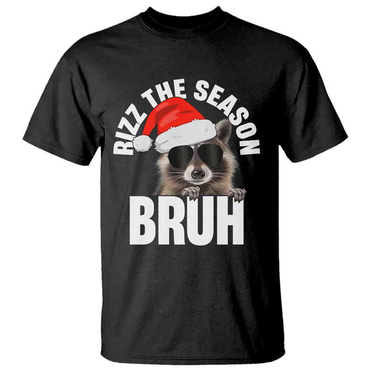 funny-rizz-christmas-raccoon-t-shirt-rizz-the-season-bruh-santa-hat