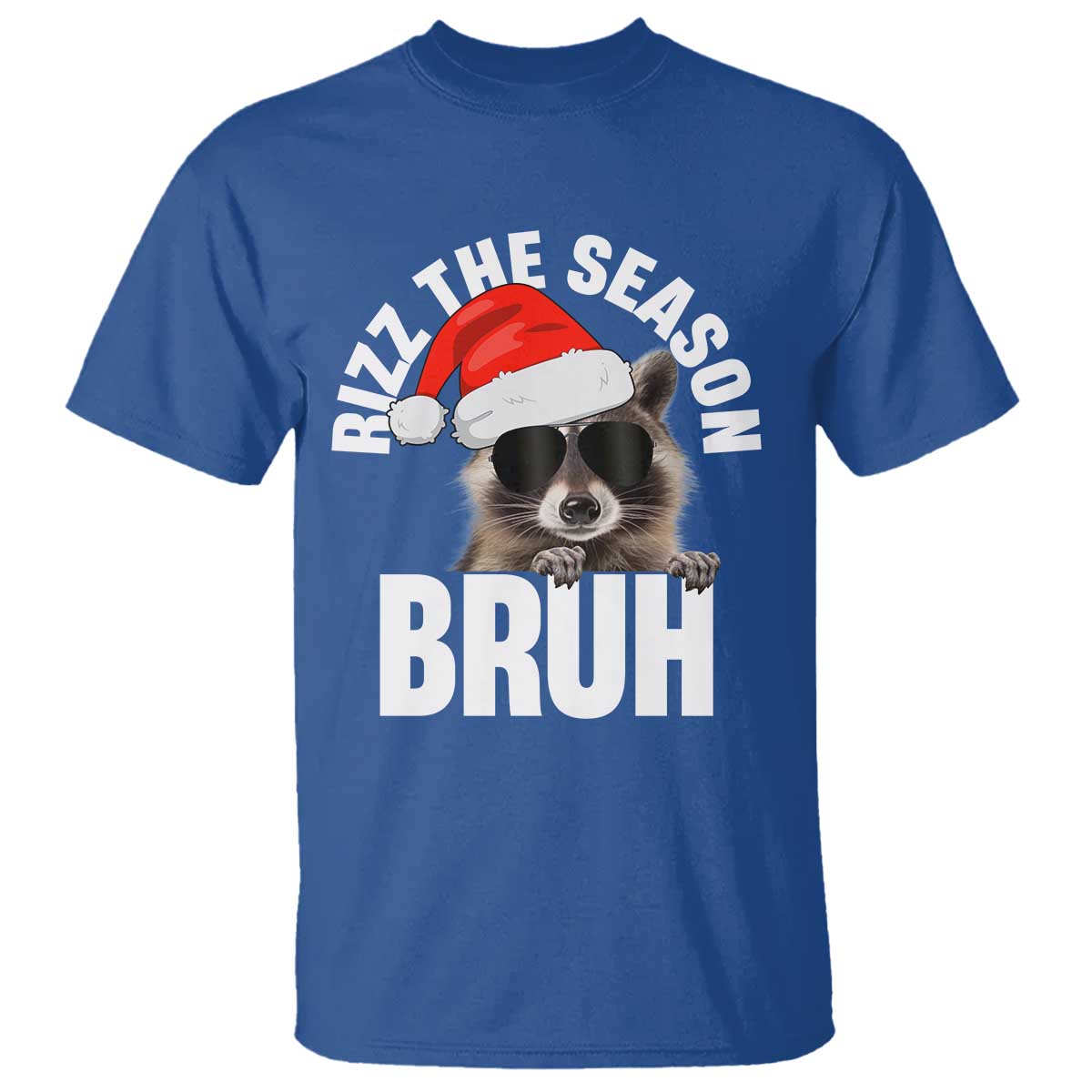 funny-rizz-christmas-raccoon-t-shirt-rizz-the-season-bruh-santa-hat