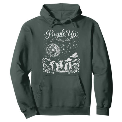 Purple Up For Military Kids Dandelion Inspirational Hoodie Month of the Military Child Brat Support