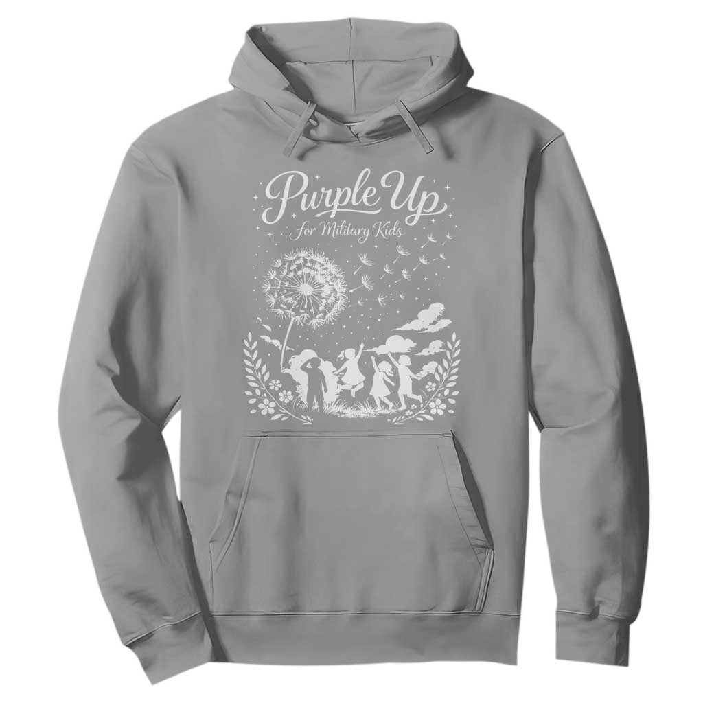 Purple Up For Military Kids Dandelion Inspirational Hoodie Month of the Military Child Brat Support