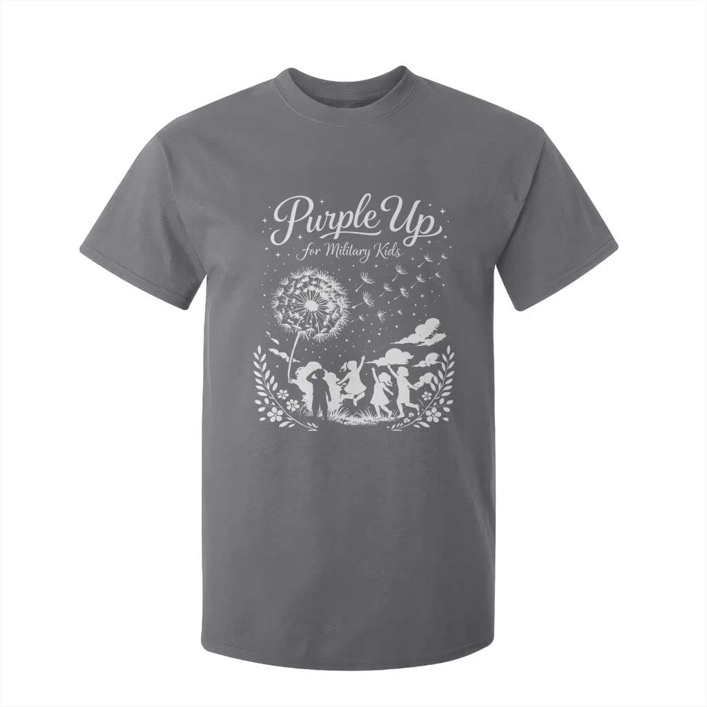 Purple Up For Military Kids Dandelion Inspirational T Shirt For Kid Month of the Military Child Brat Support