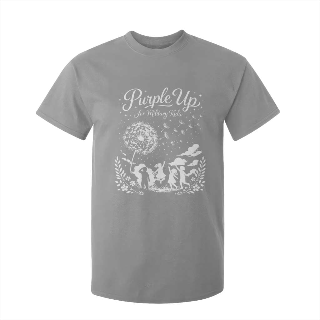 Purple Up For Military Kids Dandelion Inspirational T Shirt For Kid Month of the Military Child Brat Support